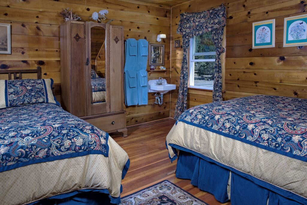 A cozy and rustic room at St. Bernard Lodge, ideal Lassen National Park Lodging.