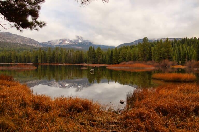 Fall at Manzanita Lake in Lassen Volcanic National Park.