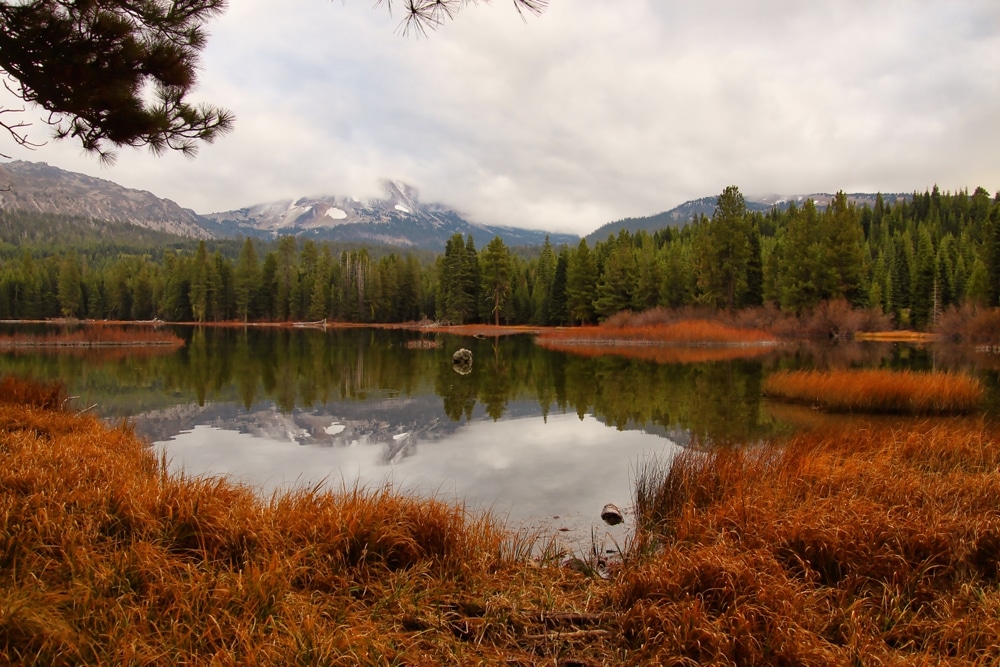 Fall at Manzanita Lake in Lassen Volcanic National Park.